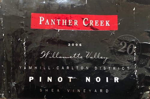 Panther Creek 2006 Shea Vineyard label