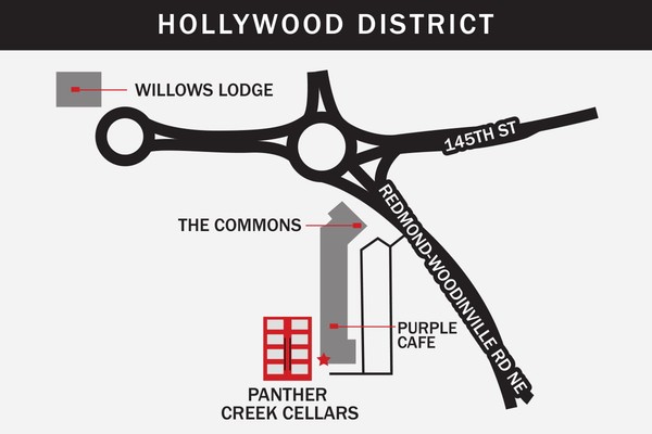 Panther Creek Cellars Hollywood District Map